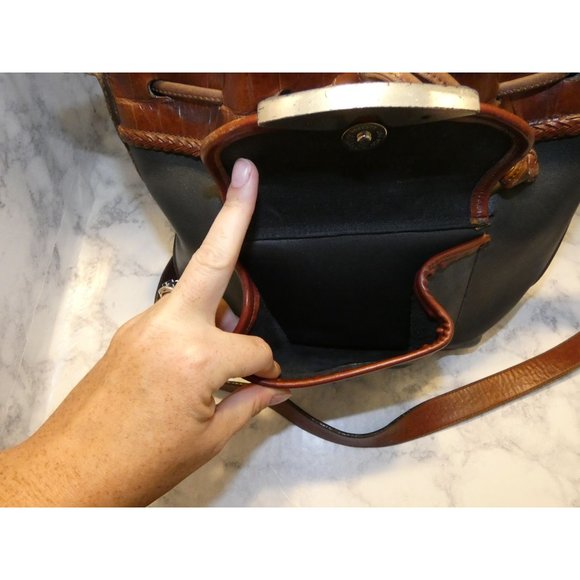 Brighton Black and Brown Shoulder purse with silver accents - Picture 7 of 10